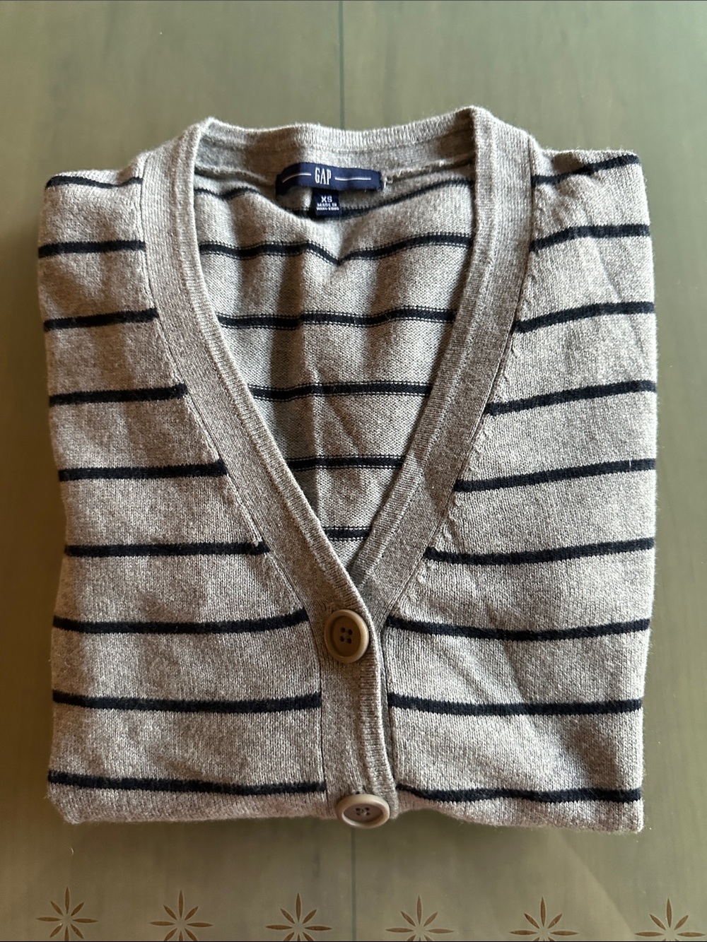 GAP Striped V-Neck Cardigan